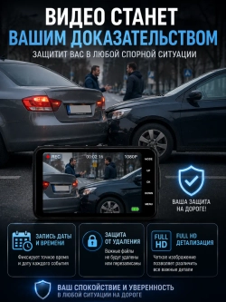 Видеорегистратор автомобильный с камерой заднего вида