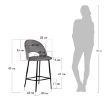 Стул полубарный Bradex Home Leo кофейный