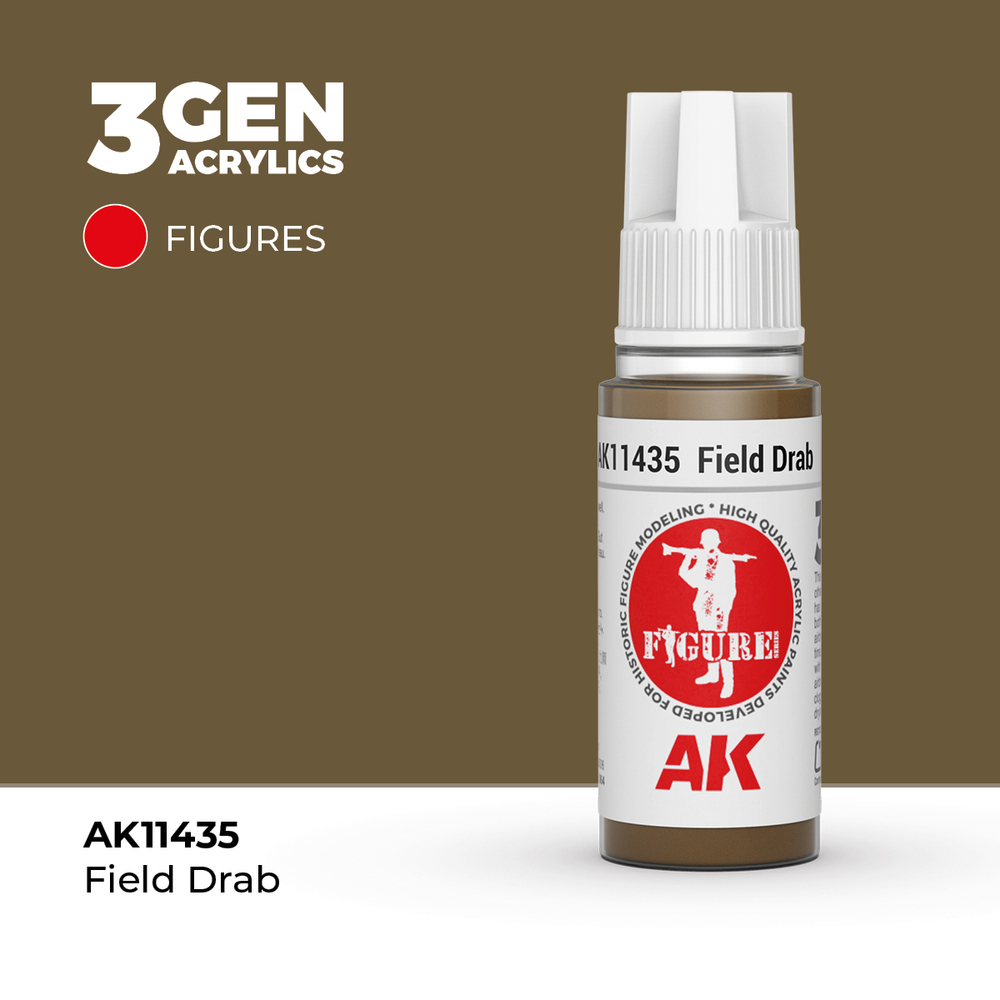 Акриловая краска AK Interactive Field Drab 3GEN Figures, 18мл