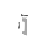 Плинтус напольный дюрополимер белый матовый D234-115 58×16×2400 мм DecoMaster