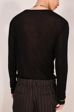 ZARA ФУТБОЛКА СВОБОДНОГО КРОЯ С НАГРУДНИКОМ HENLEY, ЧЕРНЫЙ