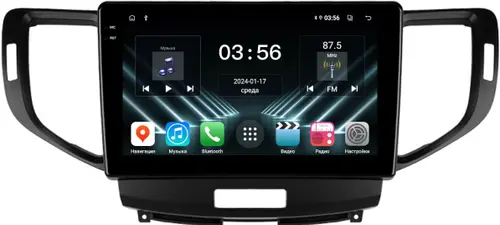 Магнитола для Honda Accord 8 2008-2012 (ШГУ монохром, рамка вниз) - FarCar S280 монитор 9.5" IPS на Android 13, CarPlay