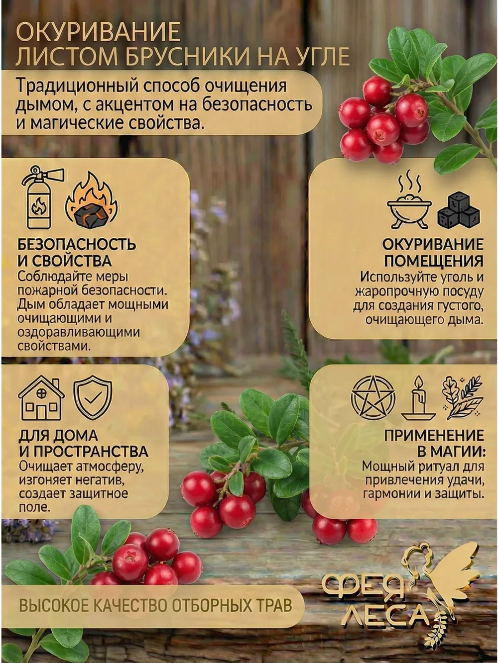 Брусничник лист цельный естественной сушки