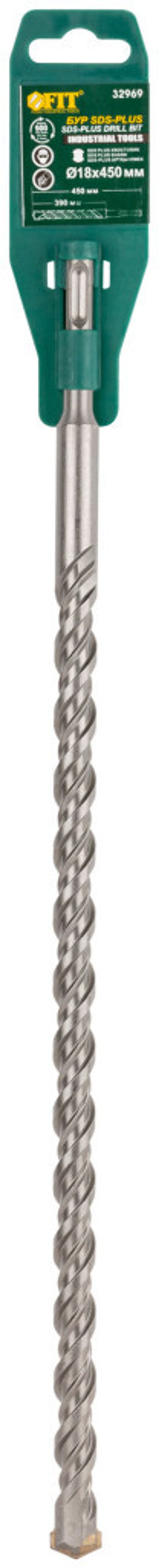 32969 Бур по бетону SDS PLUS с двойной резьбой 18х450 мм FIT---