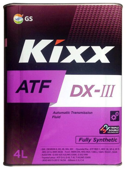 Жидкость для АКПП Kixx ATF Dexron III, синтетическая, 4 л