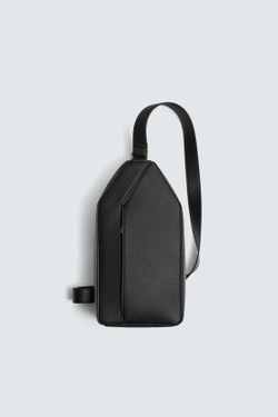 ZARA ВЕРТИКАЛЬНАЯ СУМКА ИЗ РЕЛЬЕФНОЙ ТКАНИ, ЧЕРНЫЙ