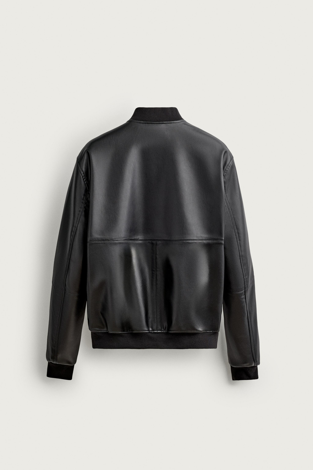 ZARA БОМБЕР ИЗ ИСКУССТВЕННОЙ КОЖИ, ЧЕРНЫЙ