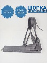 Шорка кожаная для лошади под евро-упряжь 100, черный
