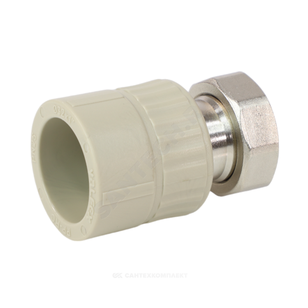 Муфта PP-R комбинированная серая Дн 32х1 1/4" с накидной гайкой VALFEX 10139132Г