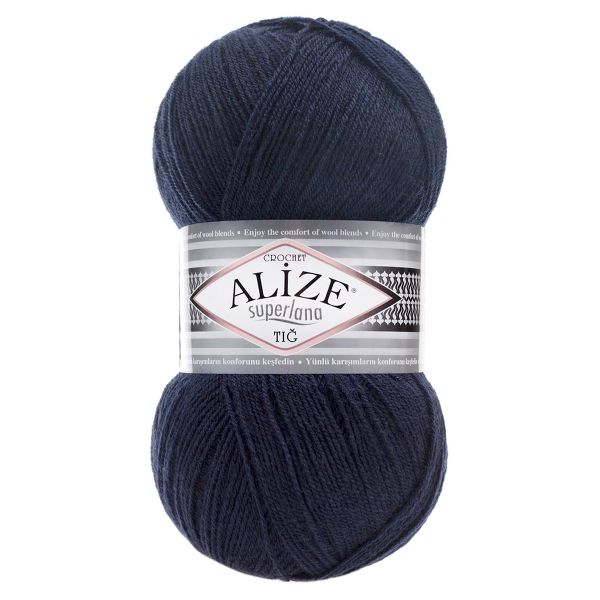 Пряжа Alize (Ализе) Superlana TIG / уп.5 мот. по 100 г, 570м, 58 темно-синий