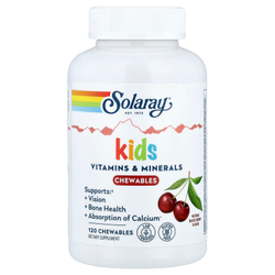 Solaray, Kids Vitamins & Minerals Chewable, Black Cherry, 120 Tablets | Жевательные витамины и минералы для детей, 120 шт.