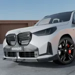 Карбоновая губа переднего бампера Sooqoo для BMW X3 G45 2025 БМВ аэродинамический тюнинг