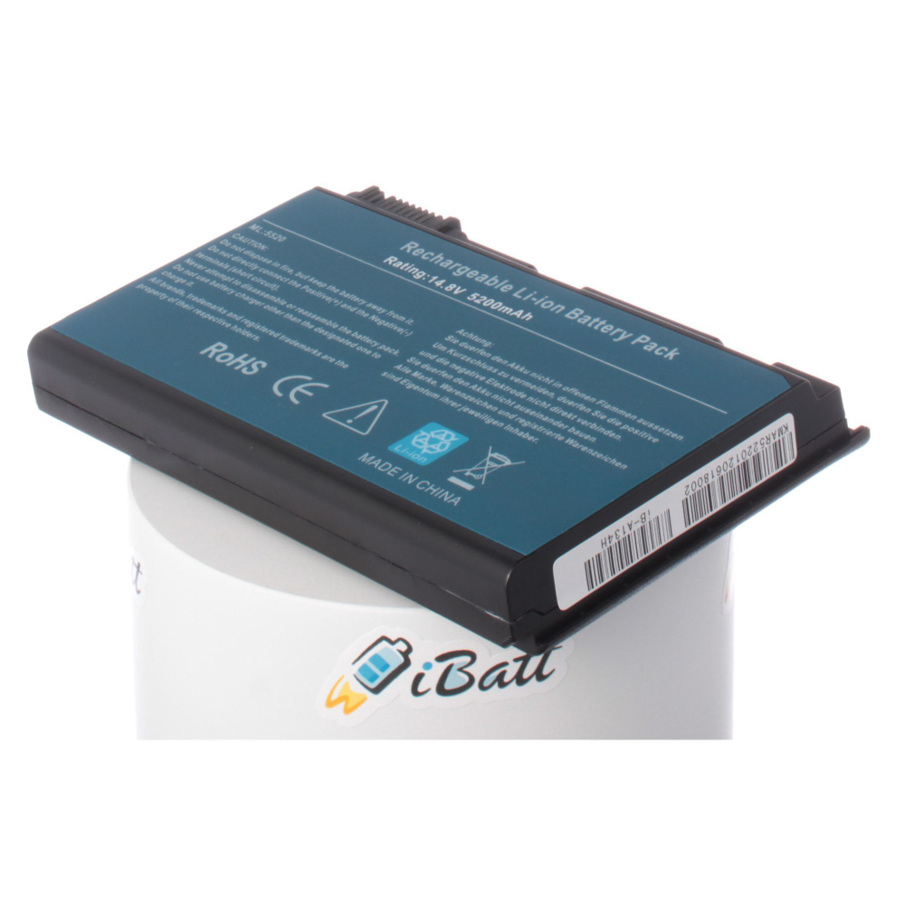 Аккумулятор iBatt 5200mAh для ноутбука Acer GRAPE34, TM00742 (14.8V)