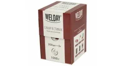 Сахар порционный WELDAY в стиках по 5 г, 500 штук