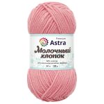 Пряжа Astra Premium (Астра Премиум) Молочный хлопок / уп.3 мот. по 50 г, 100 м, 90 розовый