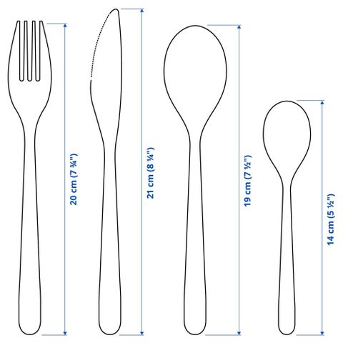 Набор столовых приборов на 6 персон IKEA FORNUFT (ФЁРНУФТ), Нержавеющая сталь, 24 шт