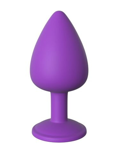 Фиолетовая анальная пробка со стразом Her Little Gem Large Plug - 9,5 см. (Цвет: фиолетовый)