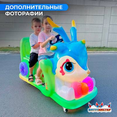 Детский электромобиль для парка развлечений «Лесная сказка» двухместный, полный привод