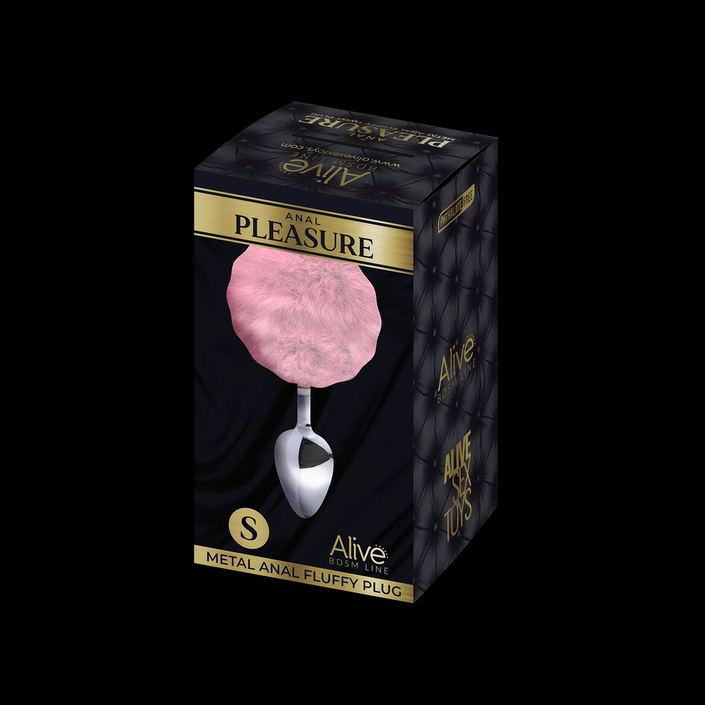 Анальная пробка Metal Anal Fluffly Plug S Pink 70372AL