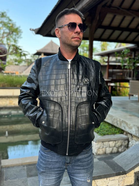 Мужская куртка из кожи крокодила Philipp Plein JT-130