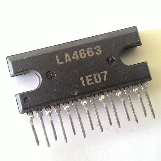 Микросхема LA4763 / HZIP25, УНЧ 4x28Вт (14.4В/4 Ом)