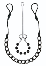Интимные украшения с бусинами NIPPLE & CLIT JEWELRY (Цвет: черный)