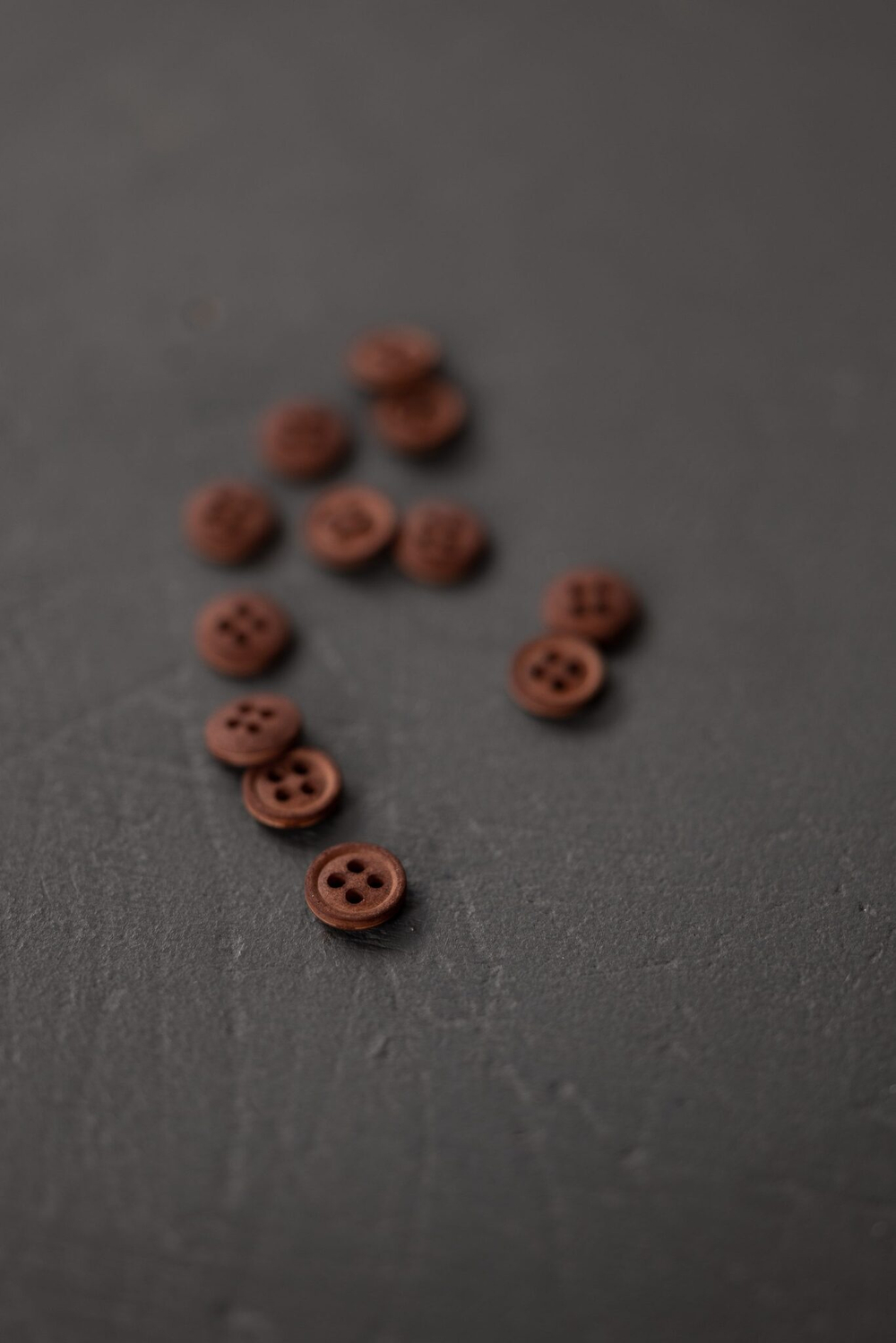 Хлопковые пуговицы 11mm – brown/red