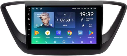 Магнитола для Hyundai Solaris 2 2017-2020 (штатная КЗВ, рамка черная матовая) - Teyes CC2 PLUS монитор 9" QLED, Android 10, Быстрая, SIM-слот