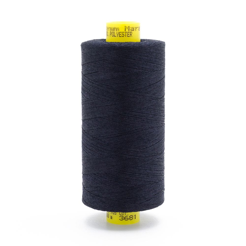 Нитка Gutermann Mara 120 (1000 метров), 1 кат., универсальная | 3681 черно-синий