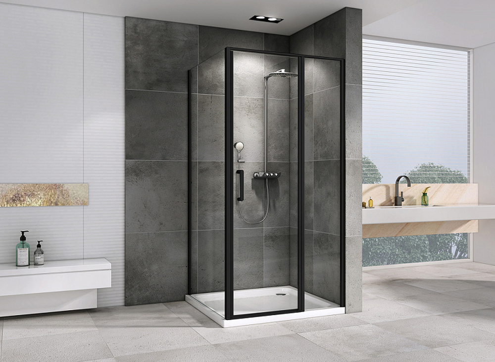 Душевой уголок Abber Sonnenstrand 120x85 AG04120BS-S85B профиль Черный стекло прозрачное