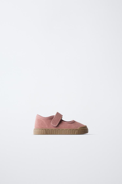 ZARA ОТКРЫТЫЕ КОЖАНЫЕ ТУФЛИ BAREFOOT, РОЗОВЫЙ