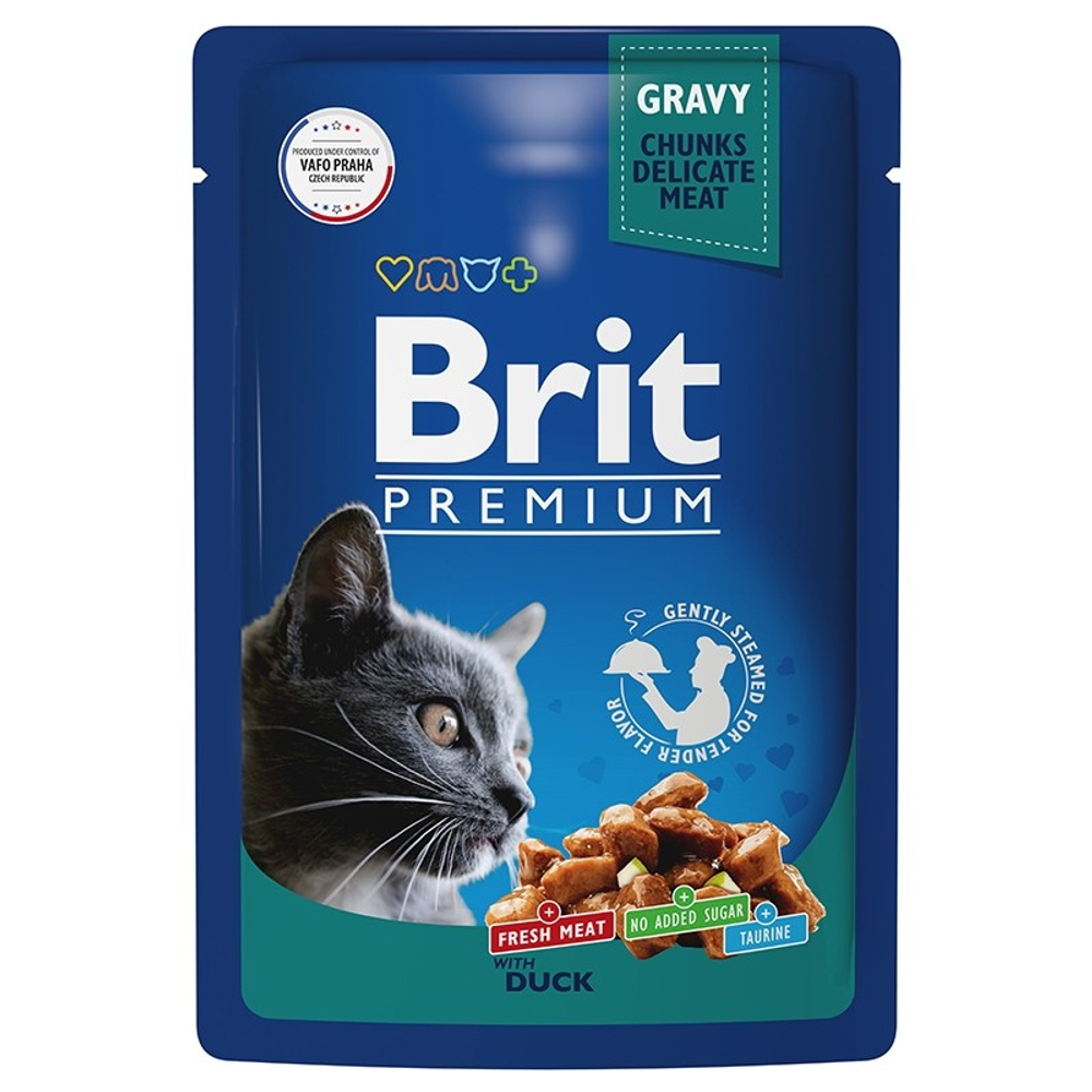 Brit Premium Утка в соусе пауч для кошек 85 г