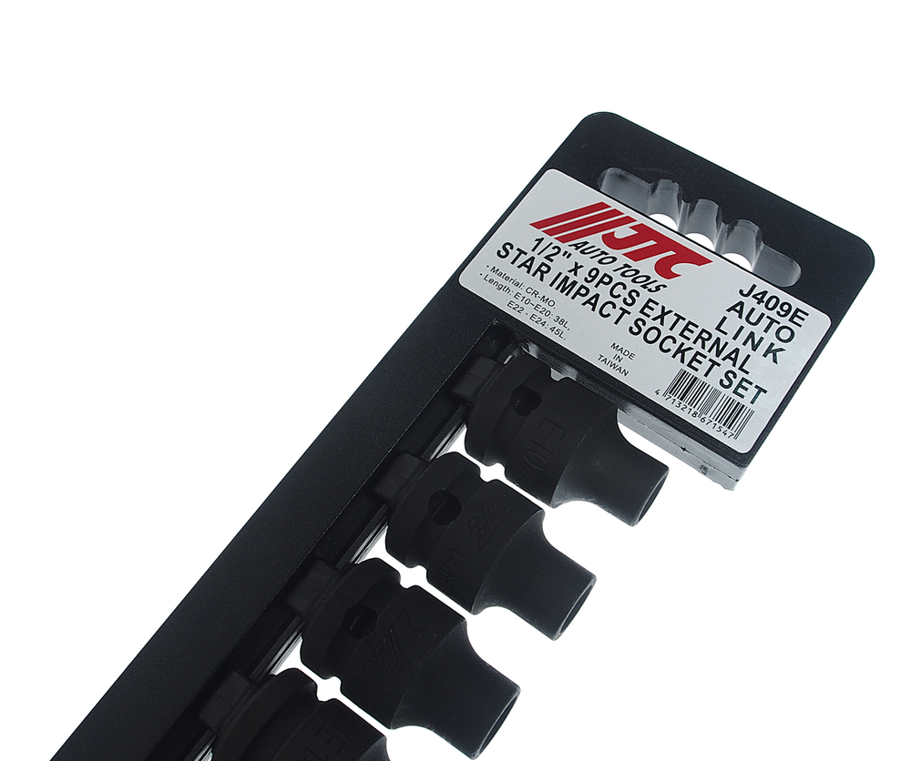 Набор головок торцевых 1/2" TORX Е10-Е24 ударных 9 предметов JTC