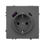 Механизм розетки с USB зарядкой SCT-NOBE-MUAC-SFPL-GR (230V, 16A) (Arlight, -)