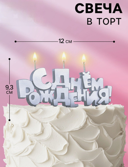 Свечи для торта на шпажках «С Днем рождения», 5.3 см