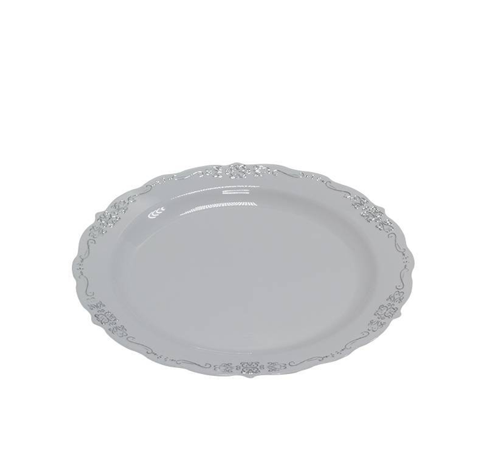 Тарелка Complement пласт.круглая белая Silver Elegance d=190мм 6шт/упак