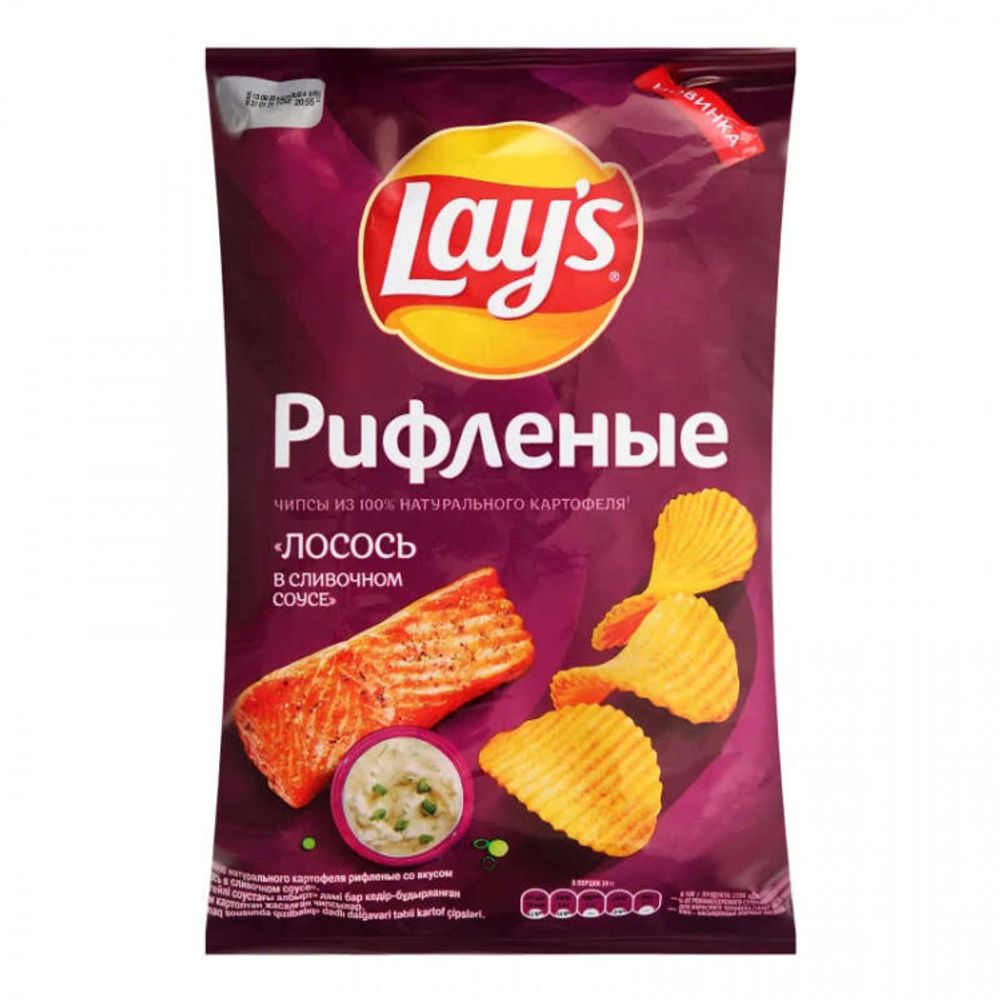 Чипсы Лейс 140г Рифл Лосось, шт