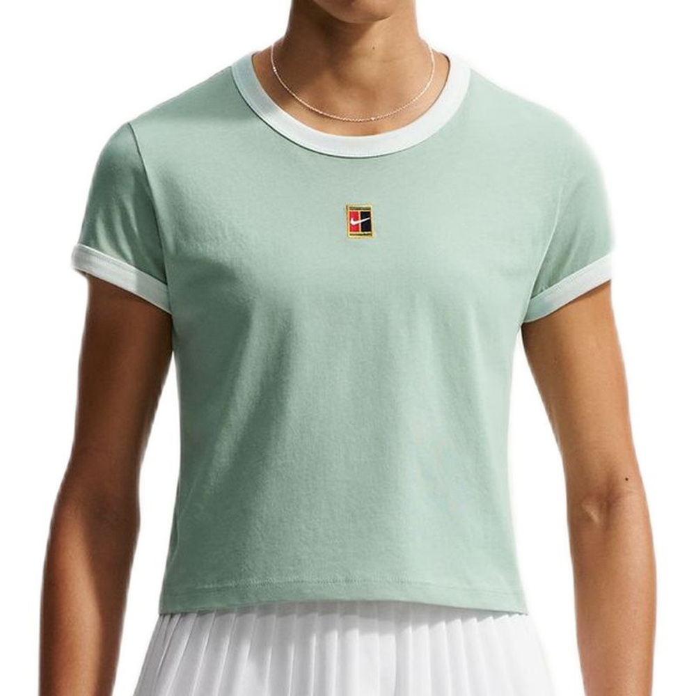 Женская теннисная футболка Nike Court Heritage Tennis - steam/barely green