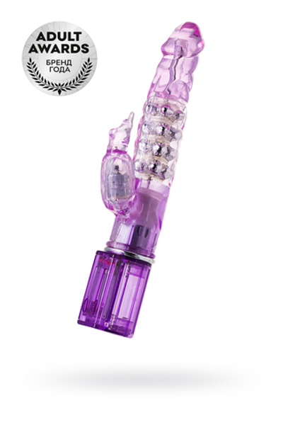 Вибратор с клиторальным стимулятором A-Toys by TOYFA High-Tech fantasy, TPE, фиолетовый, 26,5 см