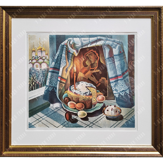 Аверьянов В. В. Пасха в Хамовниках. Литография. 1980-е гг.