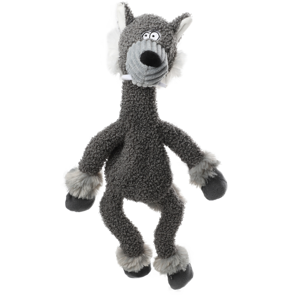 85079 Игрушка для собак Волк с верёвкой 39см, серия PLUSH FRIENDZ, Gigwi