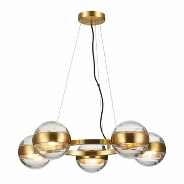 Светильник подвесной 5*G9 SL1156.303.05 латунь/прозрачный Bala ST-Luce