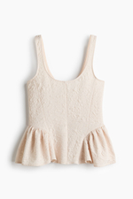 Топ с баской из текстурированного джерси - H&M