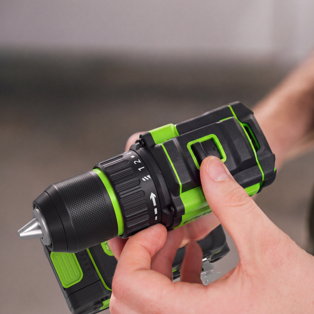 Дрель-шуруповерт акк. Greenworks DD350, 24V, б/щет, 27/50 Нм, 0-500 / 0-1900 об/мин, 1,5-13мм, без АКБ и ЗУ (DD35000)