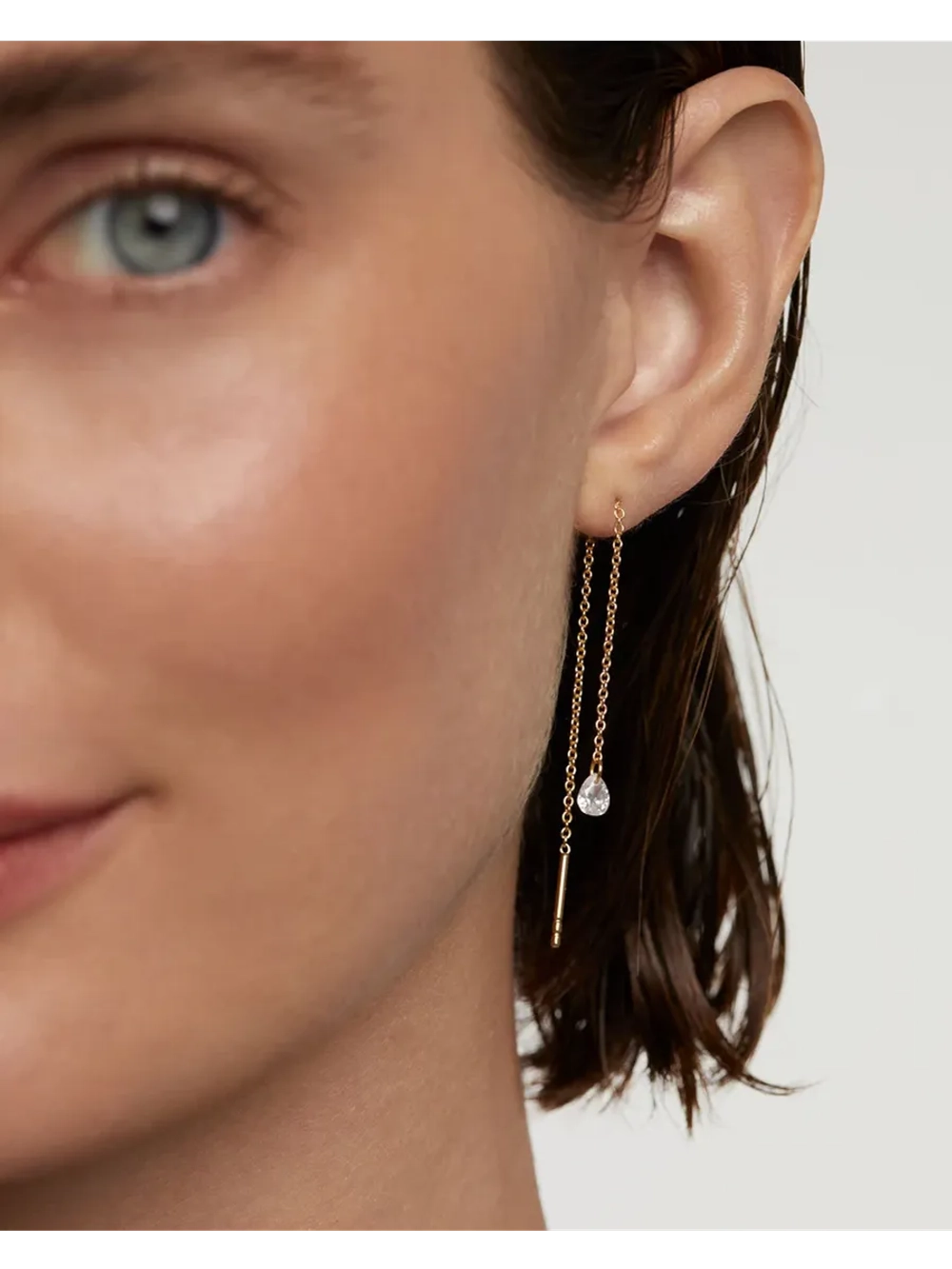 Серьги Waterfall Drop серебро 925 пробы покрытое золотом