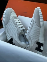 Мужские кроссовки Hermes Bouncing белого цвета с буквой на подошве