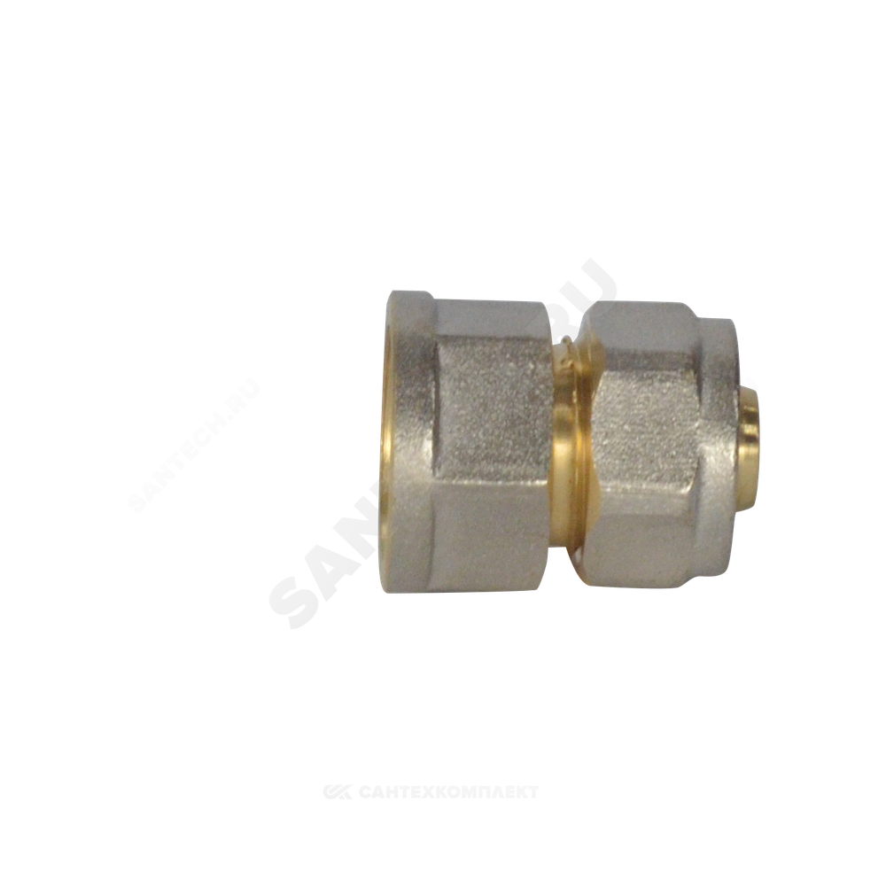 Муфта МП латунь никель обжим Дн 16х3/4" ВР ГОСТ 32415-2013 7002 Aquasfera 7002-02
