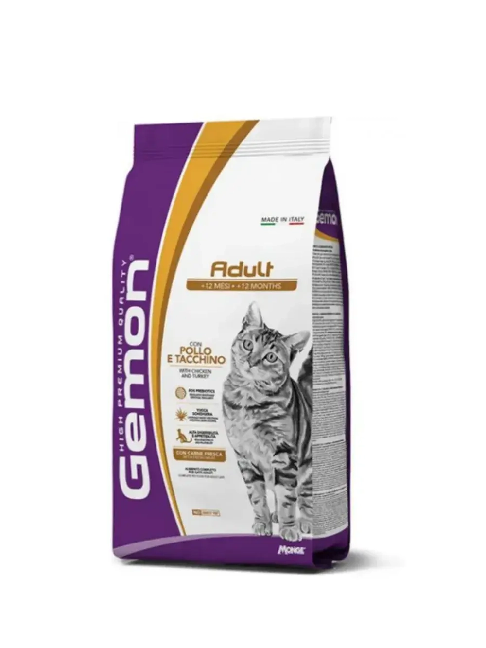 Сухой корм Gemon Cat Adult Complete with chicken & turkey (джемон) для взрослых кошек с курицей и индейкой 7 кг