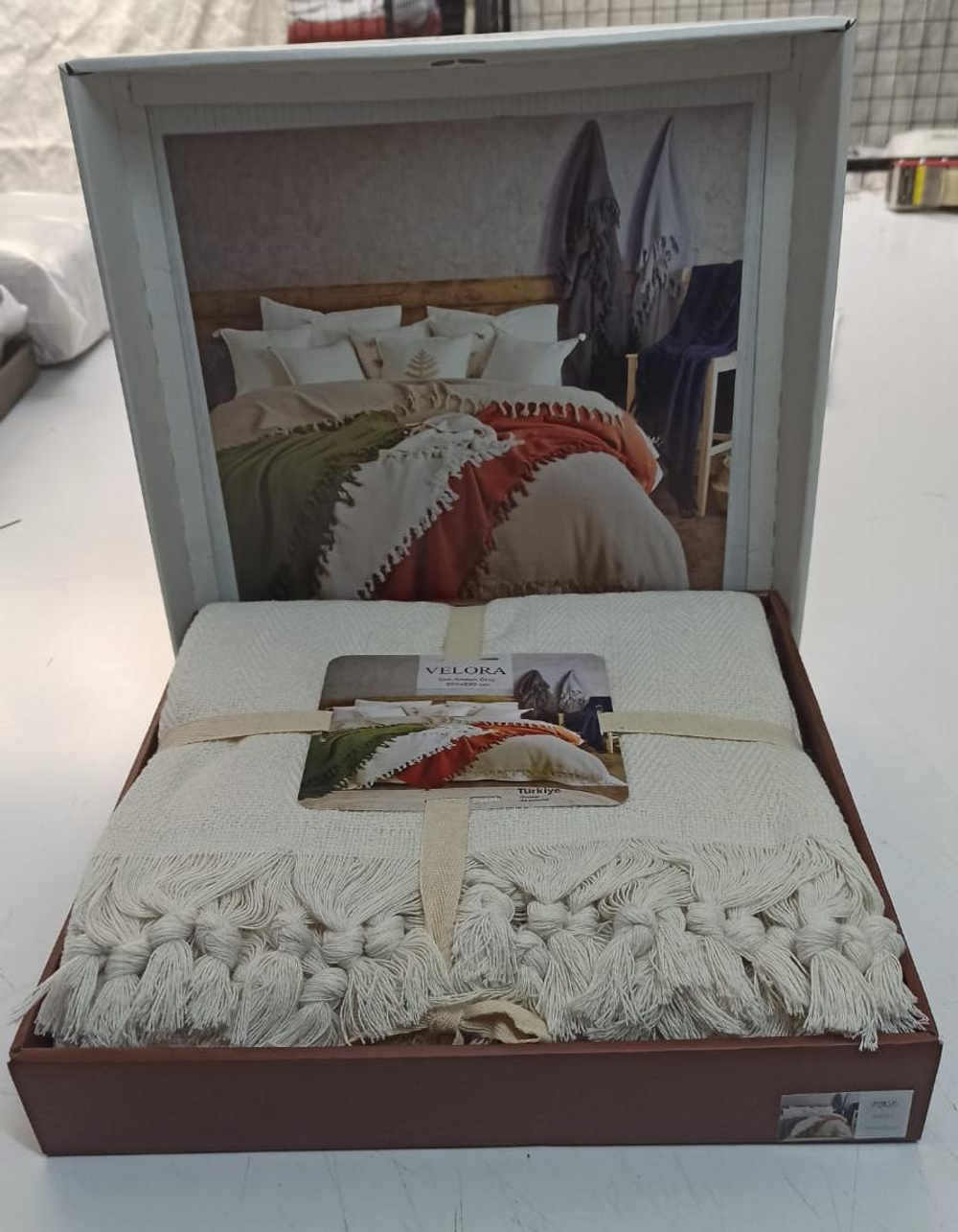 Velora Home Плед LUX Однотонный-2 кремовый цвет 200х230 100% Хлопок