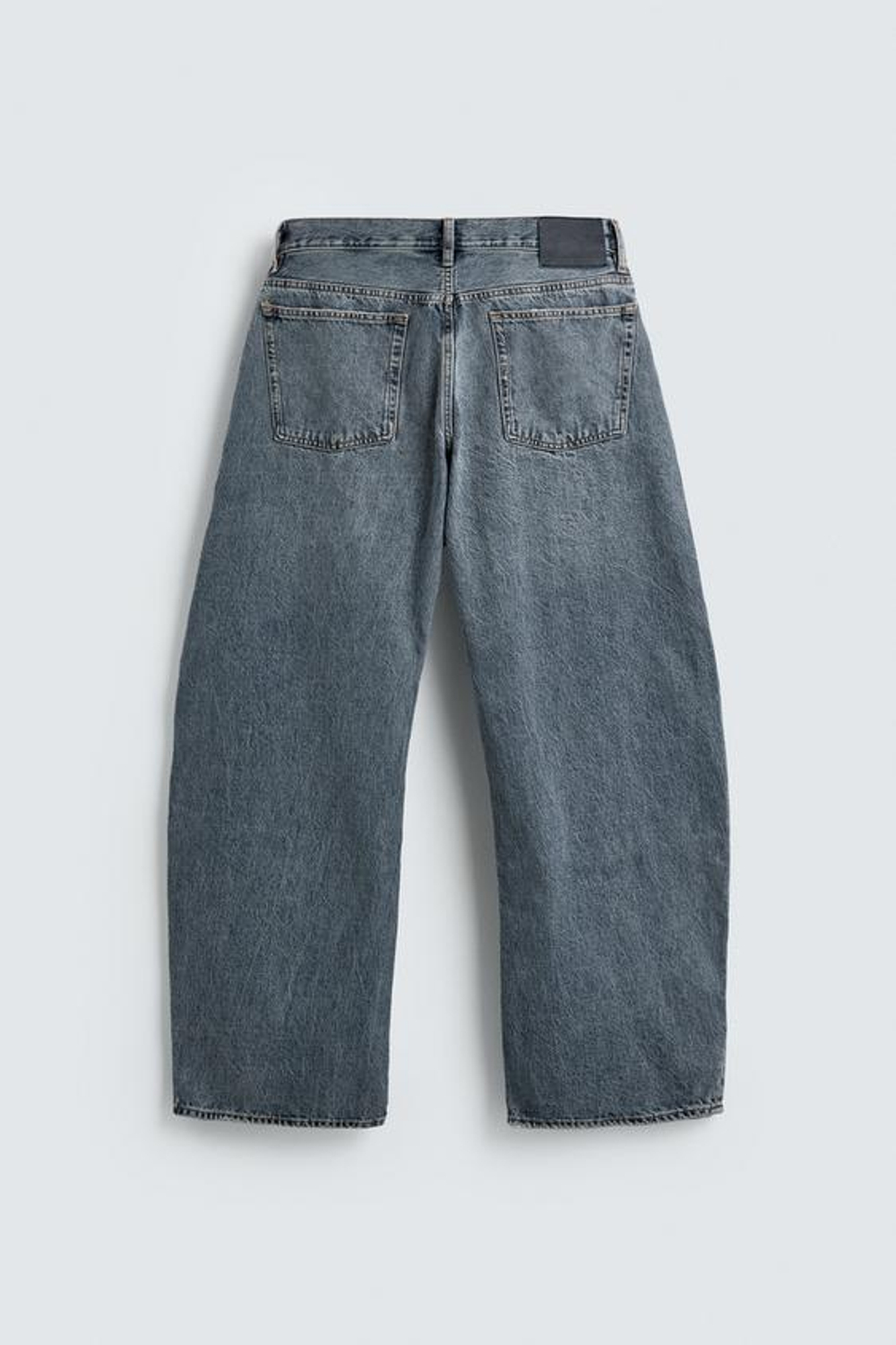 ZARA ДЖИНСЫ BARREL FIT, ЛИНЯЛЫЙ СИНИЙ